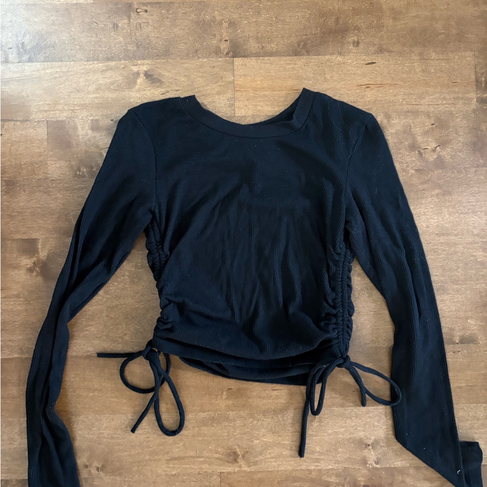 Zara Black Top with Cinch Up Ties